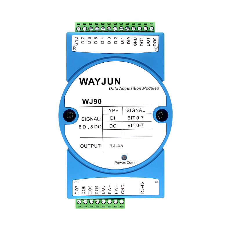 八路DI八路DO，開關(guān)量遠(yuǎn)程IO模塊，Modbus TCP數(shù)據(jù)采集模塊 WJ90